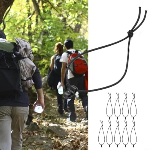 Black Bungee Cords 10-Pack Elastic Straps Hooks — view 6