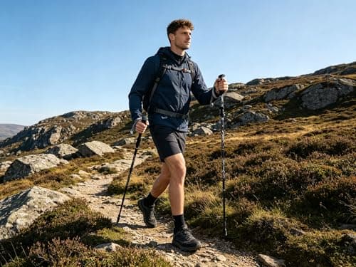 Trekking Poles, Collapsible Walking Poles for Men Women, Adjustable Lightweight Walking sticks for Trekking, Camping, Backpacking, Hiking (Black-Single Pole) — view 6
