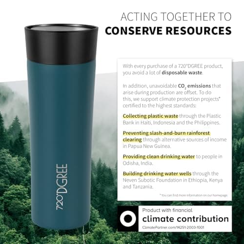 720°DGREE Travel Mug 460ml “PleasureToGo 2.0“ - Choose from 3 Sizes, 6h Hot, 12h Cold, Leakproof, 360° Drinking, BPA-Free, Hygienic - Slim Stainless Steel Thermo Cup for Coffee, Tea to Go - Green — view 5