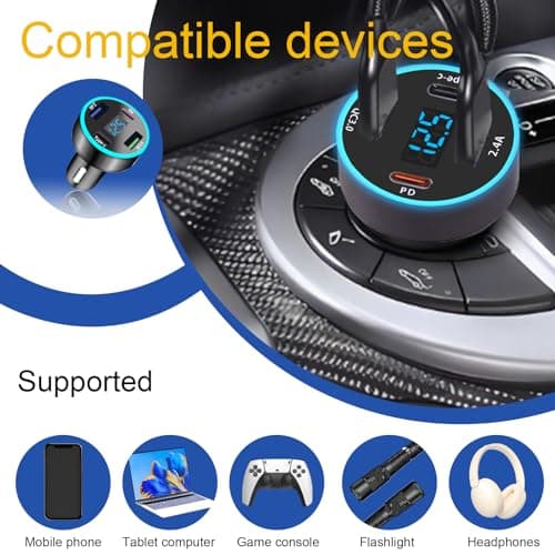 USB C Car Charger Adapter, 4-Port Fast Charging Metal USB Charger with Voltmeter, Car Phone Charger 12v/24v Car Accessory, In Car Phone Charger, Fast Charge Car Charger — view 6