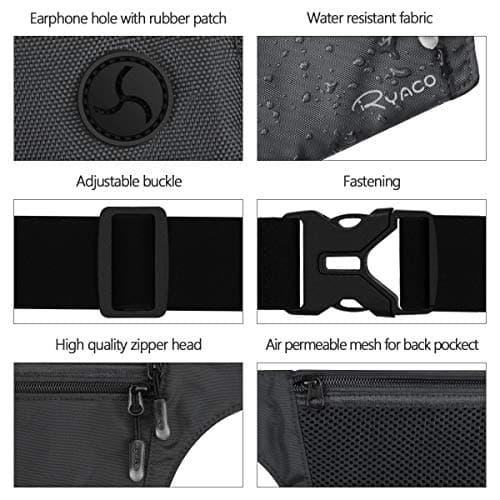 Ryaco Travel Money Belt, Slim RFID‑Blocking Hidden Waist Pouch, Grey — view 2