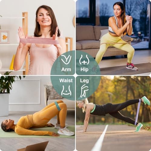 Resistance Bands [Set of 5], Potok Resistance Band for Women and Men,Skin-Friendly Resistance Fitness Exercise Loop Bands with Carry Bag for Pilates, Training, Physio Therapy, Stretching — view 5