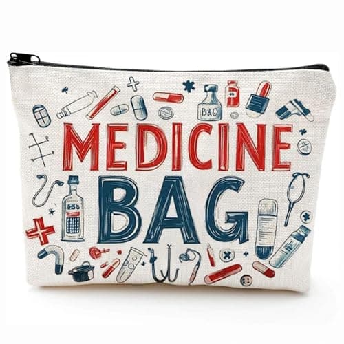 LEECLOUD Portable Travel Medicine Bag, 25x17x5.5cm Zipper Pouch Organizer for Pills, First Aid, Medications & Nursing Supplies, Durable Polyester Storage Bag for Home and Travel Use