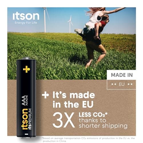 ITSON, AAA batteries, PRO, pack of 10, eco-friendly packaging of 95 Percentage recycled materials, best for cameras, gaming controllers, made in EU — view 6