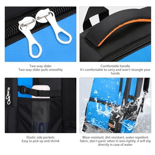 Nayubo 65L Hiking Backpack for Men Waterproof Expandable Travel Backpack Carry On Backpack Casual Daypack Large Rucksack for Camping Outdoor Sports Trekking (Blue) — view 3