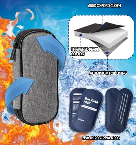 Glamgen Large Insulin Cooler Travel Case with 4 Reusable Ice Gel Packs — view 5