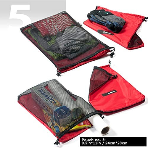 Drawstring Bags/Pouch/Ditty/Mesh-Stuff-Sack for Camping/Travel Cord/Bag - Storage 5-in-1 Travel Use Nylon 5 Pieces — view 6