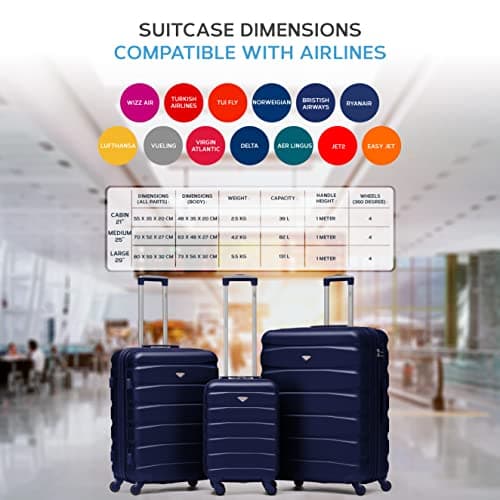 Flight Knight Lightweight 4 Wheel ABS Hard Case Extra Large Suitcase Approved for Over 100 Airlines Including easyJet, British Airways, Ryanair, Jet2, Emirates & Many More - Check-in Large Size 29" — view 3