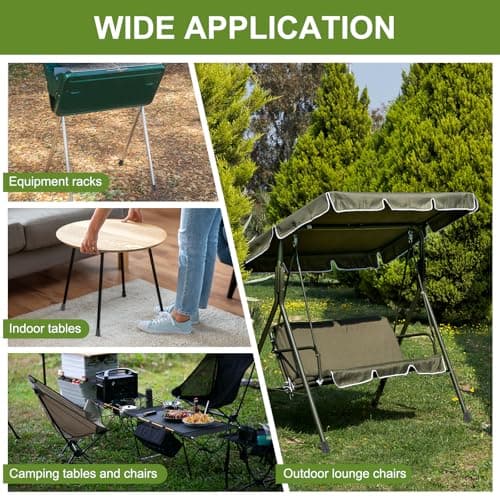 sourcing map 4Pcs Camping Chair Foot Covers, 0.51 Inch Plastic Table Legs Feet Cover Furniture Floor Protector for Outdoor Moon Chair Folding Furniture Camping Gear, Black — view 6