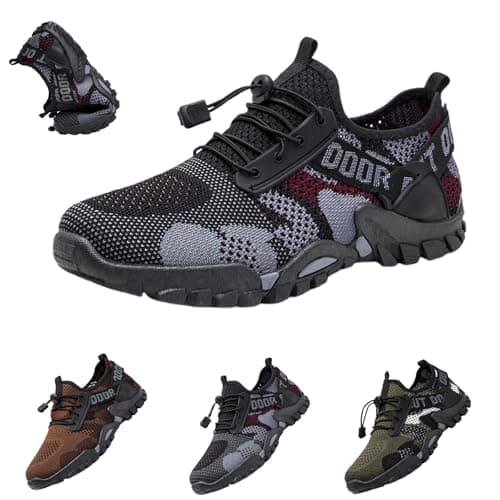 Hiking Shoes Men's Waterproof Lightweight Outdoor Trekking Shoes Ankle Mountain Shoes Non-Slip Shoes Trainers Breathable Sports Shoes Trainers Outdoor Casual Shoes 38-44, black, 10 UK — view 4