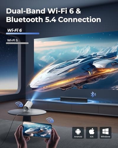 [Built-in Apps & 2026 Upgraded] Mini Projector 4K 1080P Support — view 6