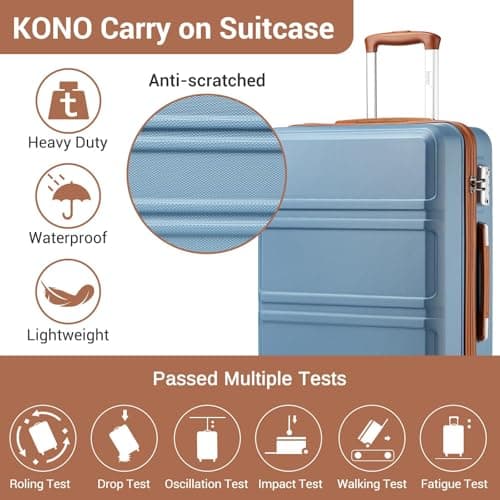 Kono Medium Suitcase with TSA Lock, Lightweight Hard Shell Checked Luggage — view 3
