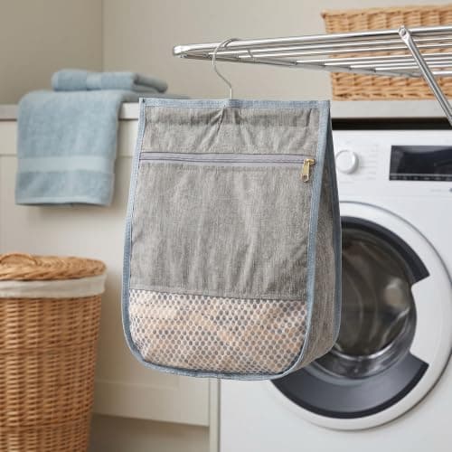 Wrbugukeji Peg Bags for Washing Line, Large Peg Bag with Zipper(Grey) — view 4