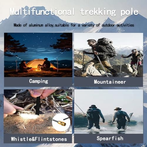 Multifunctional hiking trekking poles, adjustable trekking poles with internal tool storage space, canvas storage bag, suitable for hiking, camping, mountaineering travel. — view 2