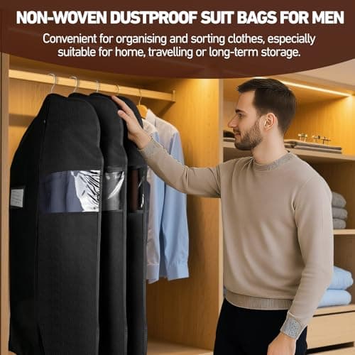 Suit Bagsor Men and Women 2 Pack, 100 x 60 cm Suit Covers with Zip — view 2