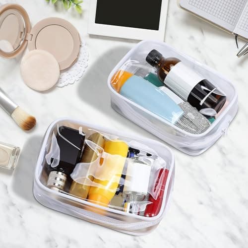 12 Pack Clear Toiletry Bags for Travel, Transparent Makeup Bags with Zip — view 6