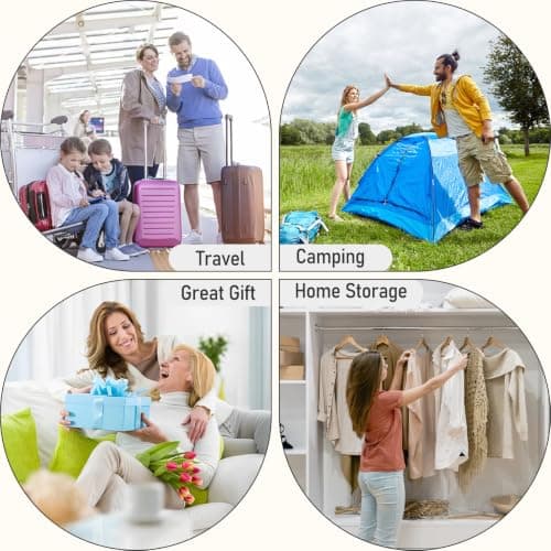 8PCS Packing Cubes for Suitcase, Travel Luggage Organisers for Backpack, Waterproof Storage Bags for Clothes Shoes, Travel Essentials Accessories - White Dots — view 6