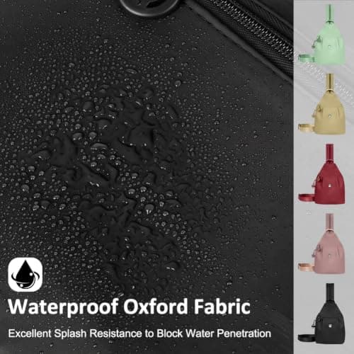 AUAUY 3 in 1 Anti-Theft Travel Tote Bag, Waterproof Oxford, Red — view 5