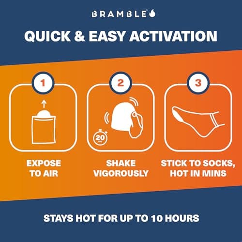Bramble - Adhesive Toe Warmers (40 Pairs, 80 Total) - Ultra-Thin Stick-On Patches for Shoes and Boots - Air-Activated & Odour-Free - Up to 10 Hours of Heat — view 2