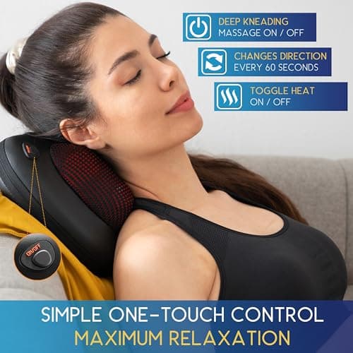 Comfort Supplies Back Massager, Neck Massage, Shiatsu Pillow with Heat, Deep Tissue Kneading Massager for Neck, Back, Shoulder, Legs, Electric, Muscle Pain Relax, Gifts for Women Men Mum Dad Him Her — view 5
