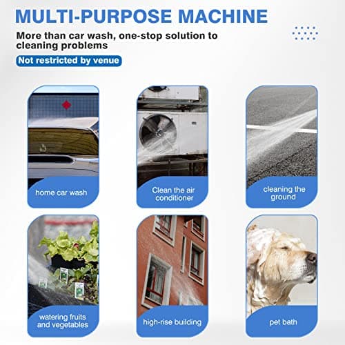 Cordless Power Washer Gun 21V Electric Portable Pressure Cleaner Battery & Charger for Home Travel Garden Yard with 5M/25CM Hose Portable Jet Wash White — view 6