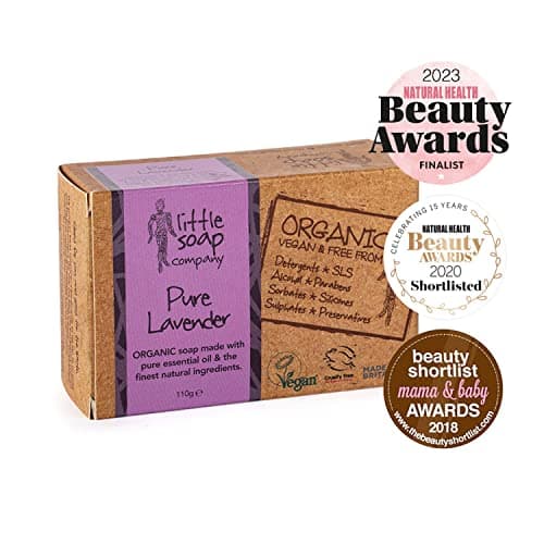 Little Soap Company Organic Soap Bar - Vegan, Cruelty Free, No SLS or Parabens, with English Lavender, Natural, & Eco Friendly, Body, Face & Hand Bar of Soap (110g) (Pack of 2) — view 2