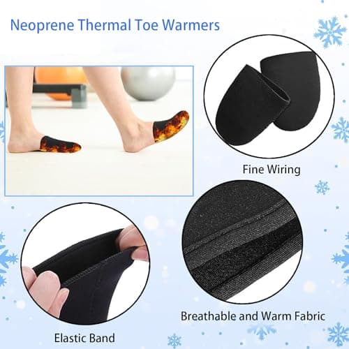 1 Pair of Reusable Neoprene Thermal Insulators – Portable Foot Warmers for Outdoor Activities like Biking, Running, and Hiking – Durable and Comfortable Design in Black — view 3