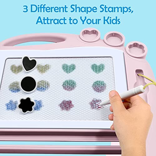 AiTuiTui Magnetic Drawing Board Travel Size, Erasable Doodle Sketching Writing Pad Travel Games for Kids in Car Airplane, Early Education Learning Skill Development Toys for Girls Age 3 4 5 Year Old — view 6