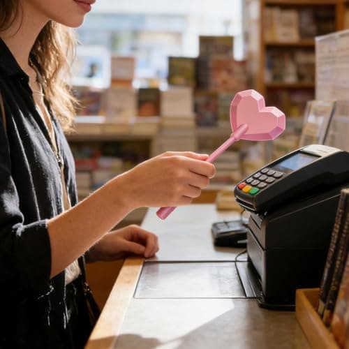 Credit Card Wand,3D Printed Magic Credit Card Wand - Star-Shaped Tap to Pay Contactless Payment Wand with Hidden Card Slot, Easy Checkout Accessory for Daily Errands Dining Travel (Red) — view 3