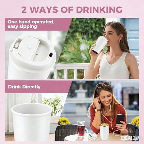 KANGSIT Insulated Travel Mug with Leakproof Lid, 380ml — view 6