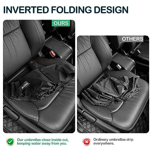 ACEIken Umbrella Reverse Close Folding Windproof for Travel,106cm Black — view 3