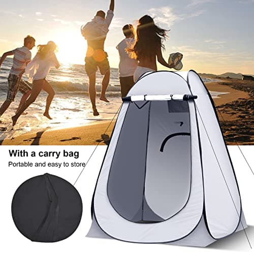 LEMROE Pop Up Tent Portable Privacy Shelter for Camping Shower 150CM Grey — view 3