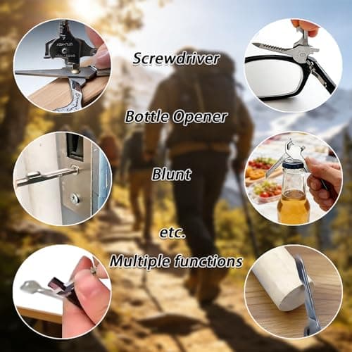 6-in-1 Stainless Steel Mini Multi Tool, Bottle Opener Keychain, EDC Pocket Utility Gadget for Camping, Hiking & Daily Use, Ideal Men’s Gift for Grandparents Day, Birthdays, Boss's Day (Silver 1Pc) — view 5