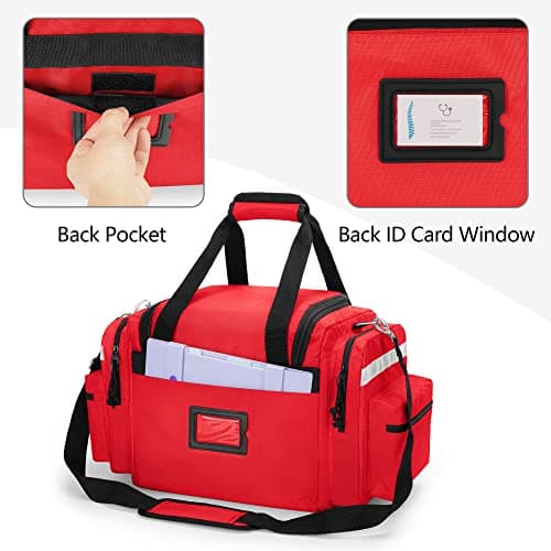 Damero Large Capacity Emergency Medical Bag with Removable Dividers, Red — view 4
