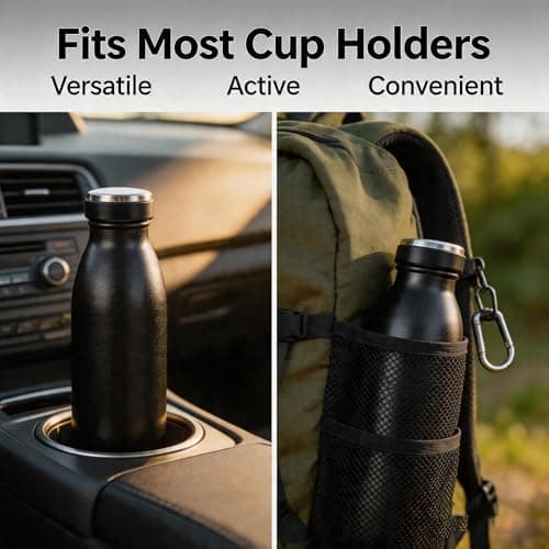 Love-KANKEI 500ml Insulated Water Bottles, Metal Water Bottle Black — view 2
