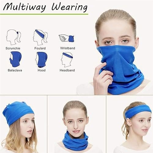 Multifunctional Headwear Neck Scarf Bandana Balaclava Face mask Headband Hairband Tube Gaiter Stretch Snood for Sports Yoga Running Cycling Hiking (Light Grey) — view 5
