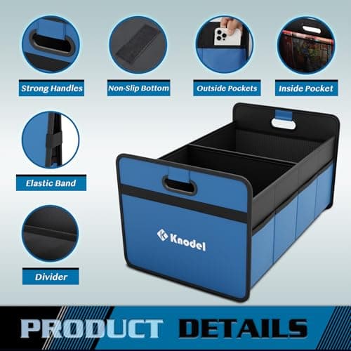 K KNODEL Car Boot Organiser, Foldable Car Boot Storage (Small, Blue) — view 6