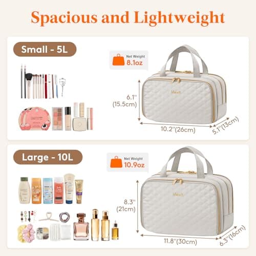 Lifewit Toiletry Bag for Women, Travel Wash Bag, Grey, Medium — view 2