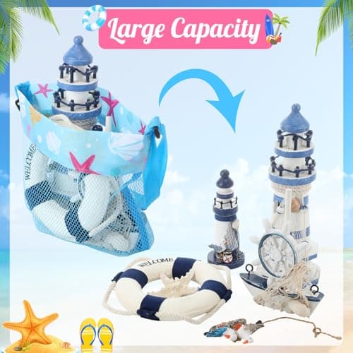 Boao 20 Packs Mesh Beach Bag Sand Toy 9.5 x 9 Inch Seashell Collecting Bag Outdoor Swimming Beach Accessories Gift for Boys and Girls (Bright,Cartoon Pattern) — view 4
