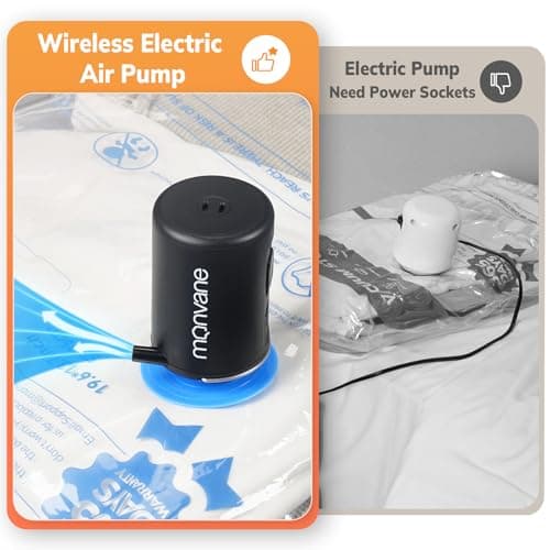 Electric Air Pump for Vacuum Bag - MONVANE Portable Wireless Vacuum Pump for Space Storage Bags Powerful Compression Pump — view 3