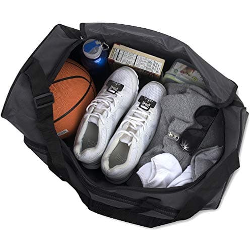 Trailmaker 55 Litre Canvas Duffle Bags for Men & Women for Traveling, the Gym, and as Sports Equipment Bag/Organizer (Grey & Black) — view 3