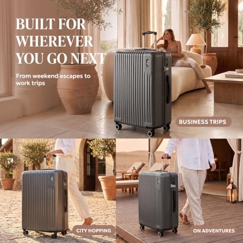 LUGG 32inch Vacay Suitcase ABS Luggage with TSA Indent Lock, Aluminium Trolley Handle, 360° Spinner Wheels, Water-Resistant & Durable Material - Airline Compatible (86 x 31 x 58cm) — view 4