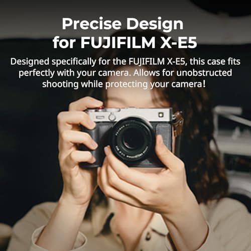 SMALLRIG Genuine Leather Case Kit for FUJIFILM X-E5, Vintage Half-Body Shell for FUJIFILM X-E5, with Shoulder Strap,Black - 5450 — view 5