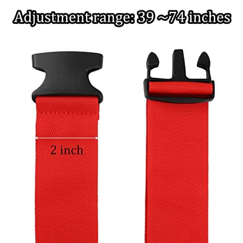 Luggage Suitcase Straps Set, Travel Accessories Thickened Luggage Belt with Quick Release Buckle, Adjustable Black Travel Luggage Straps for Suitcase Baggage (Red, 4 PCS Set) — view 6