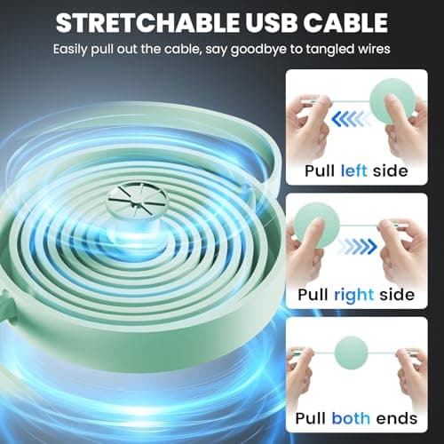 Diyuna 3 in 1 USB Multi Charger Cable, 120W Fast Multi Charging Cable with USB A/C, Retractable Charging Cable for Multiple Devices, Multiple Charger Cable Compatible for Pad, Phone, Laptop(Green) — view 4