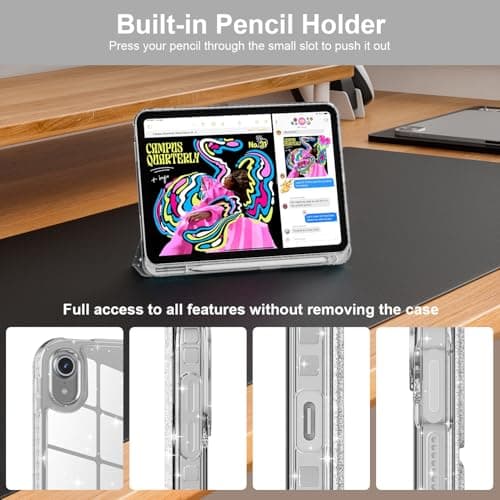 Mansiruyi Case for iPad (A16) 11th Generation 11 inch 2025/iPad 10th Generation 10.9 inch 2022, iPad 11th/10th Gen Case Ultra Slim Tri-fold Stand Hybrid Cover with Pencil Holder Auto Sleep/Wake-Silver — view 6