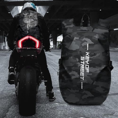 HYC00 Motorcycle Backpacks for Men Women Waterproof Helmet Backpack, Motorcycle Accessories, Laptop Bags, Travel Backpacks, Student School Bags — view 2