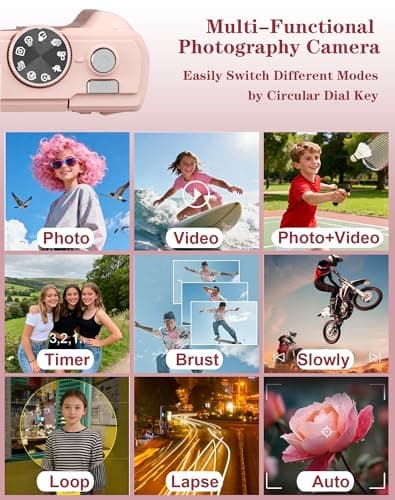 5K Digital Camera with 64GB Card, 75MP WiFi Point & Shoot Vlogging Camera — view 6