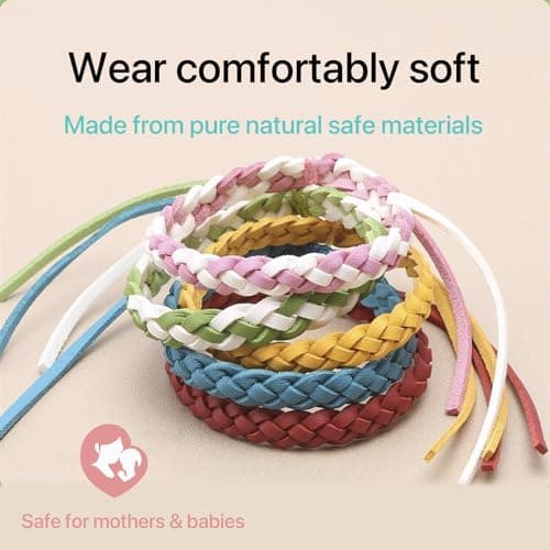 Mosquito Repellent Bracelet 10 Pack, Adjustable Leather Deet-Free Natural Insect Mosquito Bands for Adults & Kids, 350 Hour Insect Repellent Protection — view 3