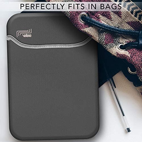 Vibe 10 inch Neoprene Case Sleeve, Compatible for Surface Go 10", iPad Air, iPad 2,3,4 9.7, Samsung Tab A7, Tablet Galaxy Tab E 9.6 & HUAWEI MediaPad Grey — view 5